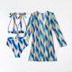 thumbnail image 4 of WILLBEST Traje de Baño Dama conjuntos de Bikini de 3 Piezas para Mujer Trajes de Baño Vintage con Estampado Floral Trajes de Baño con Cubiertas de Manga Larga, 4 of 6