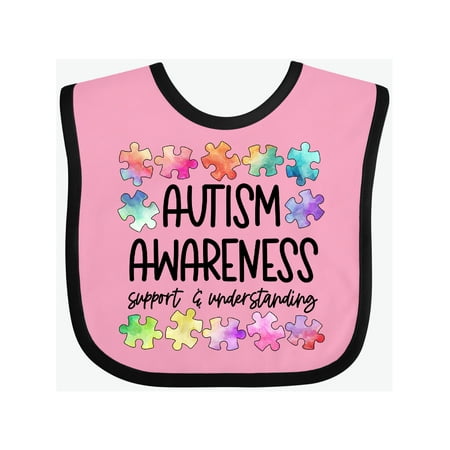 

Inktastic Autism Awareness Support and Understanding Puzzle Pieces Gift Baby Boy or Baby Girl Bib