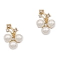 thumbnail image 2 of 2 Pieces Hairpin Headdress Flat Back Non-perforated Design Shiny Rhinestones Beautiful Pearl Flower Buckle for Dancing Party Type 8, 2 of 7