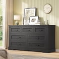 thumbnail image 2 of Farmhouse Dresser for Bedroom 7 Drawers Dresser with Thick Styling, Black Chest of Drawers or Storage Organizer for Living Room Hallway, 2 of 8