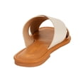 thumbnail image 2 of Melrose Ave. Los Angeles Women's Vegan Leather Crossband Flat Slide Sandals, 2 of 6