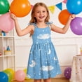 thumbnail image 4 of NAISIBABY Girls Casual Dress, Summer Flowy Sleeveless Leopard Prints Kids Cute Swing Sundress Blue Size 12, 4 of 9
