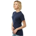 thumbnail image 3 of Tultex Short Sleeve Women's Fine Jersey T-Shirt, Classic Fit Crewneck Tee, Navy, XL, 3 of 5