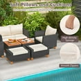 thumbnail image 4 of Costway 7 PCS Patio Furniture Set with Loveseat Armchairs Ottomans & Storage Table, 4 of 10