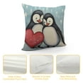 thumbnail image 4 of COMIO  Penguin Throw Pillow Cover Valentine's Day Love Cute Animal Penguins Holding Red Heart Rectangle Pillow Cases Home Decorative  Cushion Cover for Bed Sofa, 4 of 5