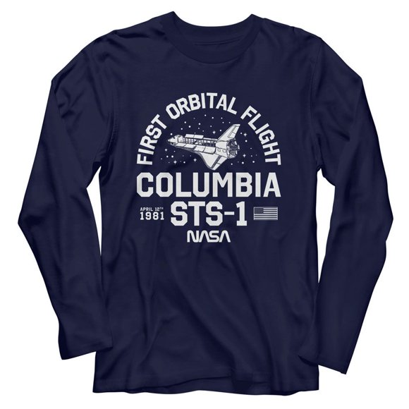 NASA Columbia Sts 1 Navy Long Sleeve T-Shirt