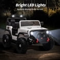 thumbnail image 5 of Outfunny 12V Kids Ride on Toys, 2 Seater Electric Ride on Truck Car for Big Kids with Remote, Bluetooth - White, 5 of 10