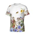 thumbnail image 3 of Yiaed Herbs and Wildflowers Print Mens Short Sleeve Tight Fit T-Shirt, Crewneck Casual Tee-XX-Large, 3 of 5