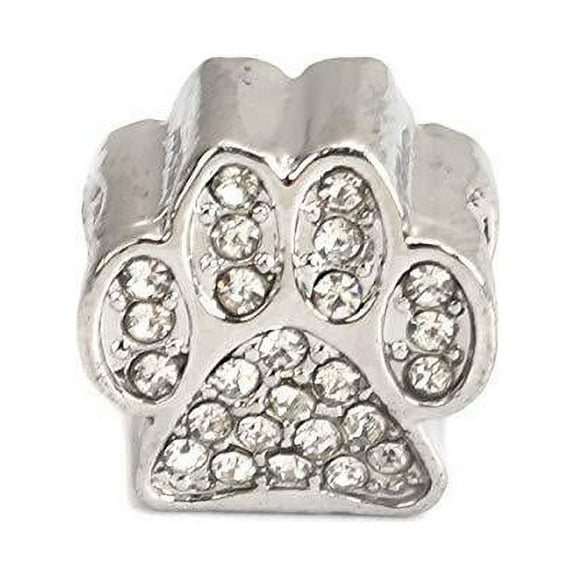 Sexy Sparkles Paw Prints Charm Spacer Bead for European Bracelets