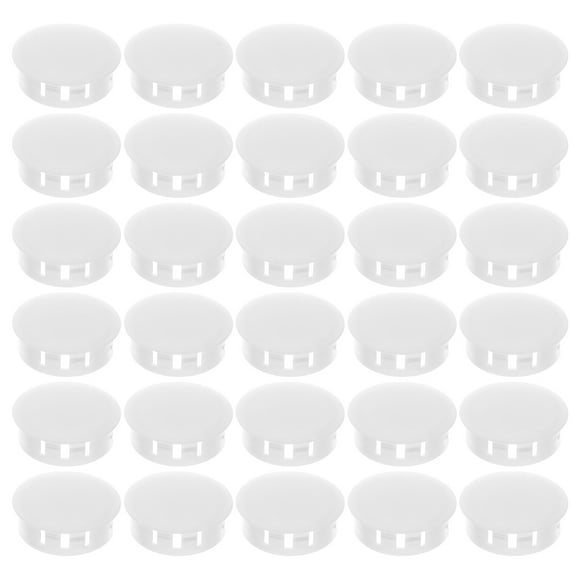 Phenofice 30Pcs Plastic Plugs Covers For Holes In Tile And Cabinets Made Of White Plastic