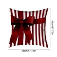 thumbnail image 3 of Vikakiooze Christmas Red Striped Bow Pillowcase Holiday Decoration Home Sofa Cushion Pillowcase, 3 of 6