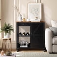 thumbnail image 2 of Catrimown Kitchen Cart and Island with Wheels, Mobile Rolling Microwave Cart with Storage and Drawer, Coffee Cart, Black, 2 of 7
