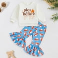 thumbnail image 2 of TOWED22 Infant Kid Girl CartoonFall Winter Clothes Set 2pcs Long Sleeve Soft Sweatshirt and Elastic Waist Joggers Outfits Clothing(White,12-18 M), 2 of 8