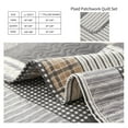 thumbnail image 2 of Jessy Home Twin Size Plaid Bedspread Coverlet Plaid Patchwork Quilt Coffee Brown Black Microfiber Bedding, 2 of 8