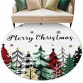 thumbnail image 6 of Christmas Round Rug 5ft Washable Circle Kitchen Rugs Non Slip Winter Snowflakes Nature Forests Xmas Trees Large Area Rug Indoor Floor Carpet for Bedroom Living Room Home Office Dining Room Nursery, 6 of 8