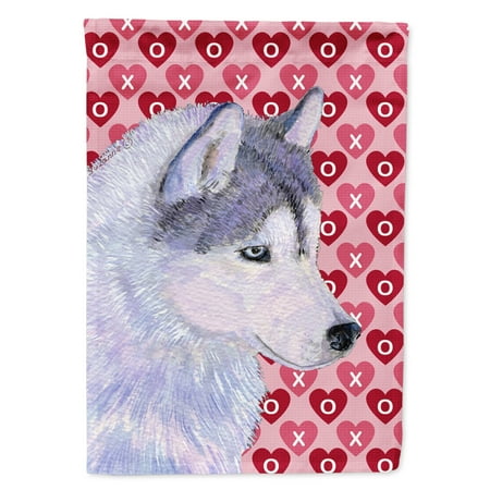 Carolines Treasures SS4464-FLAG-PARENT Siberian Husky Hearts Love Valentines Day Flag multicolor