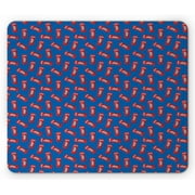 Phone Booth Mouse Pad, Continuous Pattern of Iconic London Public Call Box, Rectangle Non-Slip Rubber Mousepad, Cobalt Blue Vermilion, by Ambesonne