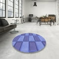 thumbnail image 3 of Ahgly Company Indoor Square Patterned Sky Blue Dress Blue Area Rugs, 3' Square, 3 of 6