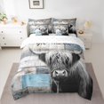 thumbnail image 2 of jejeloiu Rustic Highland Cow 7-Piece King Bedding Set Country Farmhouse Lodge Microfiber Reversible Decor For Men Women, 2 of 8