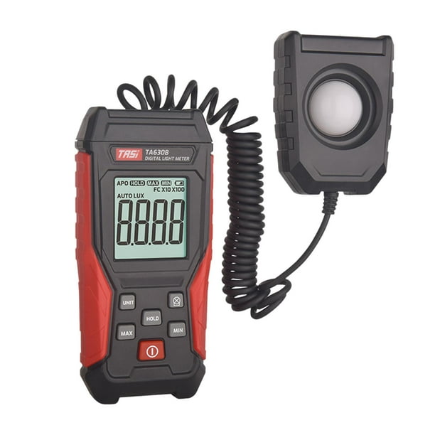 Medidor de Lux, Iluminómetro Retroiluminado Profesional Medidor de Lux Medidor Digital para Plantas Dividir 200000LUX Cola Medidor de luz