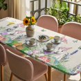 thumbnail image 3 of Easter Table Cloths for 8 Foot Rectangle Tables, Spring Bunny Botanical Flowers Herbs Eggs Plaid Patio Waterproof Elastic Fitted Tablecloths, Washable Rectangular Table Cover for Camping, 3 of 8