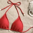 thumbnail image 4 of Warop Women's Solid Color Padded Triangle Bikini Set, Separate Swimsuit for Beach and Pool, 4 of 8