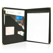 Padfolio Binder Leather Folder for Men & Women Resume with Paper Notepad 8.5x11"