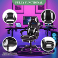 thumbnail image 3 of Ergonomic High Back PU Leather Gaming Chair for Adults – Adjustable Height, 360° Swivel, Retractable Footrest – Lumbar & Headrest Support – Comfortable Desk Chair for Office, Bedroom, or Game Room, 3 of 6