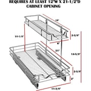 HOLDN' STORAGE 2 Tier Under Sink Organizer Pull Out Cabinet Storage Rack for Kitchen and Bathroom 11-in W x 21-in D
