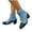 Blue, variant on Bnwani Women Boots New Winter Fashion Toe Square Thick Chunky Casual Splicing Boot Black Size 5.5