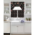 thumbnail image 3 of Cardinal Bird Swag Curtains for Living Room/Bedroom Windows, Holly Branches Berry Winter Botanical Black Kitchen Curtains and Valances Set 36 Inch Length, Light Filtering Swags Valance Curtain Panels, 3 of 5