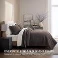 thumbnail image 2 of EverGrace 100% Cotton Quilt Queen Size, Pre-Washed Modern Grid Stitch Lightweight Bedspread Coverlet for All Season, Oversized 3-Piece Bedding Set with 2 Pillow Shams, Dark Brown, 2 of 8