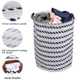 thumbnail image 5 of Howarmer Laundry Hamper with Handles - Collapsible Cotton Basket for Storage Bin, s Room, Home Organizer, Storage, Hamper, 19.7×15.7 ( Blue Straight Line ), 5 of 7