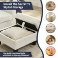 thumbnail image 6 of ZAFLY 78” Small Sectional Sofa, 3 Seater Sofa with Movable Storage Ottoman, Convertible Sofas and Couches for Living Room - Beige, 6 of 7