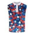 thumbnail image 4 of Camiseta sin mangas con cuello vuelto para hombre, informal, a la moda, sin mangas, con estampado y cremallera, blusa deportiva de poliéster para hombre, 4 of 5