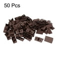 thumbnail image 2 of Uxcell Closet Furniture Plastic 4 Holes Shelf Corner Brace Joint Brackets Support Brown 50Pcs, 2 of 4