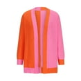 thumbnail image 6 of omen's Long Sleeve Cardigan Sweater Lightweight Color Blocking Knitted Cardigan Sweater Outwear Open Front Coat, 6 of 8