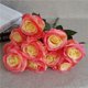 thumbnail image 4 of Ramo de novia de boda de flor de rosa artificial de 10 cabezas, ramo de flores de simulación de oficina en casa, rosa falsa, rosa roja tholdsy HA7036-06B, 4 of 5