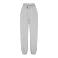 thumbnail image 3 of Stamzod Womens Trousers Fashion Solid Color Elastic Waist Drawstring Sweatpants Casual Loose Sports Exercise Pants for Women Gray M, 3 of 6