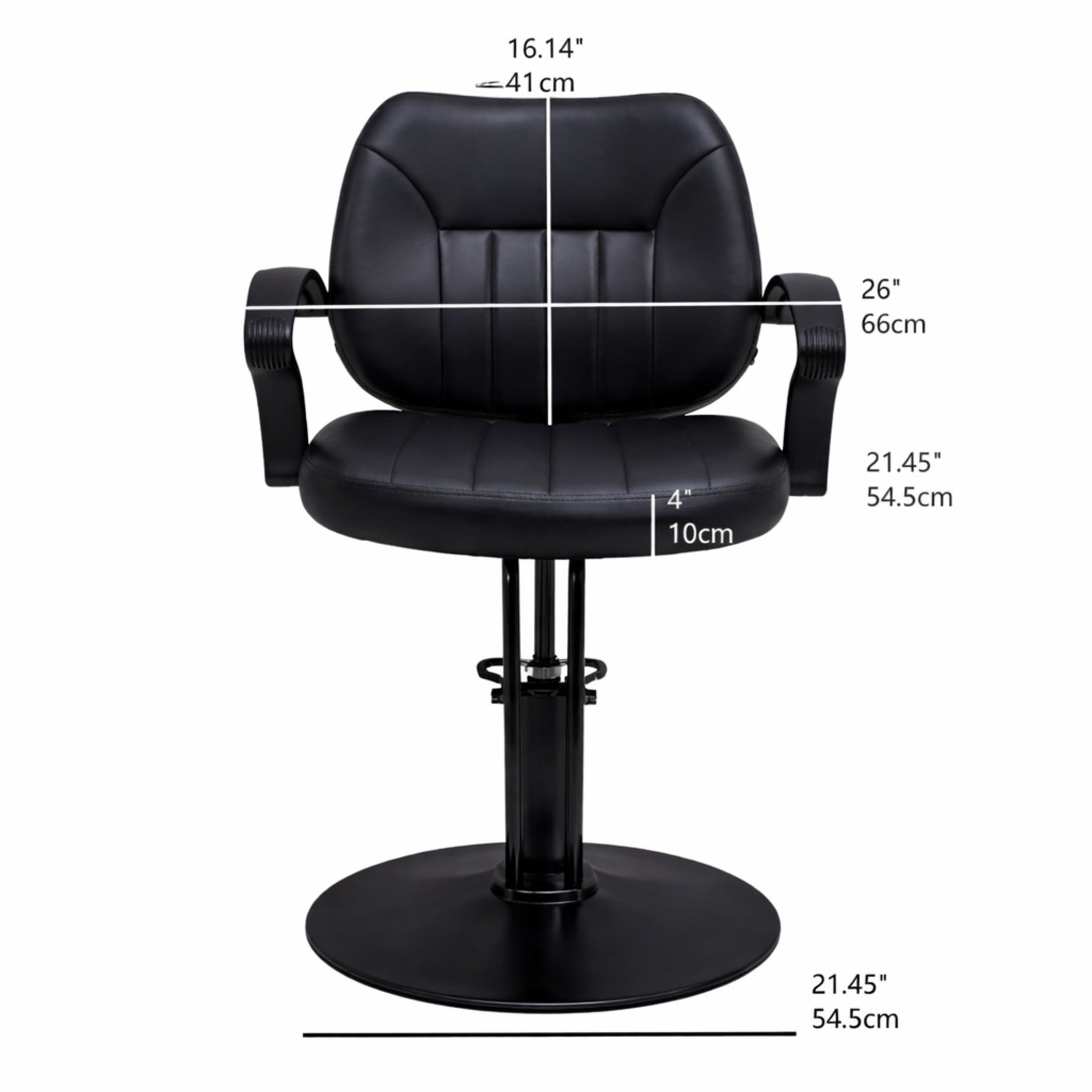Noble House Hydraulic Barber Styling Chair with PU Upholstery, Adjustable Height, Black