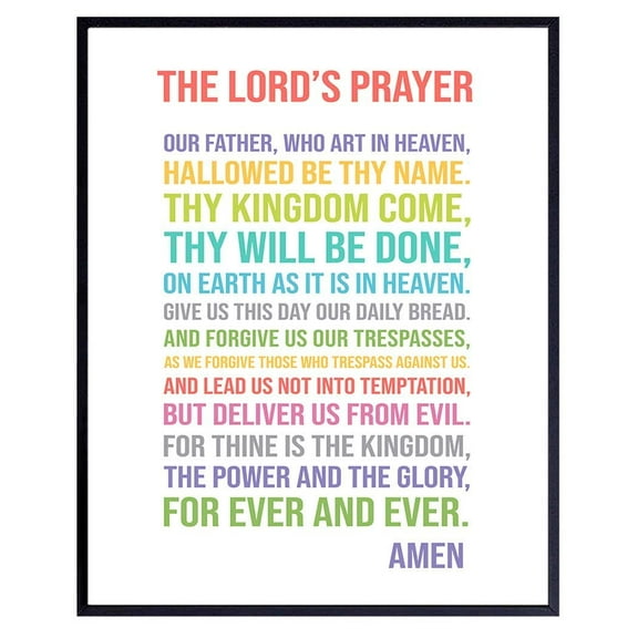 AVOI Lords Prayer Wall Art-Catholic Gifts-Christian Gifts for Women, Men, Kids-Religious Wall Decor-Bible Verse Wall Art-God Wall Decor-Bible Study Unframe: 8x10inch(20x25cm)