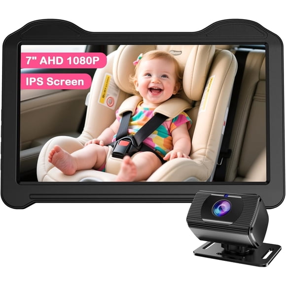 Cámara para coche y bebé Fodkh 1080P HD con monitor trasero de 7 pulgadas