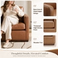thumbnail image 4 of CHITA Swivel Accent Chairs for Living Room, Comfortable Arm Chairs for Bedroom,Genuine Leather in Brown, 4 of 12