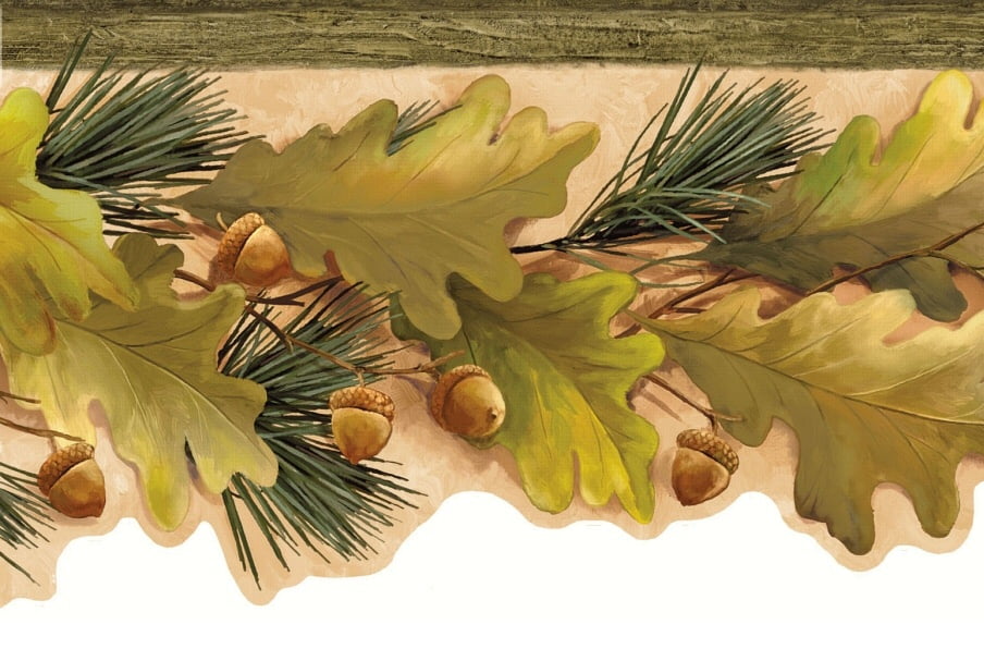 878362 Oak Leaves & Acorns Wallpaper Border LL50121b - Walmart.com