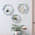 thumbnail image 4 of Oumilen 15.7” x 3.9” Blue White Hexagon Floating Shelves, Set of 6, 4 of 6