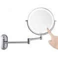 thumbnail image 1 of Espejo de maquillaje de pared, espejo de aumento iluminado de pared, espejo de pared de doble cara 1X/10X, espejo cosmético con extensión giratoria de 360°, batería de litio incorporada, 1 of 5