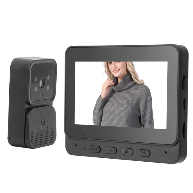 Cámara De Timbre De Vídeo Inteligente, Audio De 2 Vías Inalámbrico WiFi Video De Portero Automático Timbre Visión Nocturna Con Monitor Para Oficina