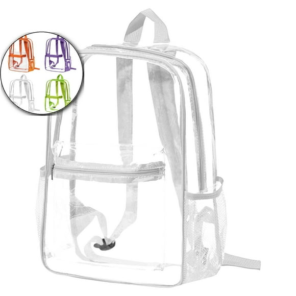 Dvruxg Clear Backpack for Stadium Events, Mini Clear Stadium Bag for Sporting Events, Games, Festival, Concerts(White)