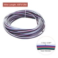 thumbnail image 2 of Unique Bargains 22 AWG Flat Ribbon Wire, LED Extension Cable 5 Pin, 39.4Ft Long 0.067' Dia 5 Color RGB Cable, Internal Wiring, 2 of 7