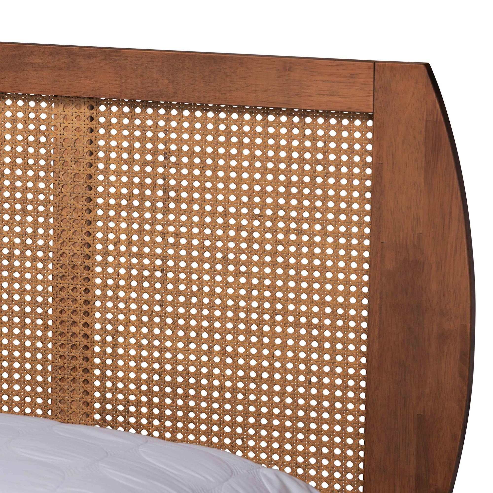 Baxton Studio Asami Mid-Century Bedroom Set, 3-Piece, Walnut Brown